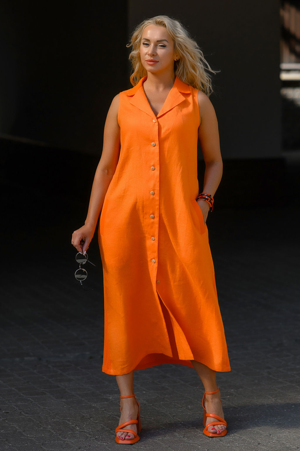 100% ЛЁН+100% ХЛОПОК ПЛАТЬЕ-САРАФАН - Новый лен фото 2