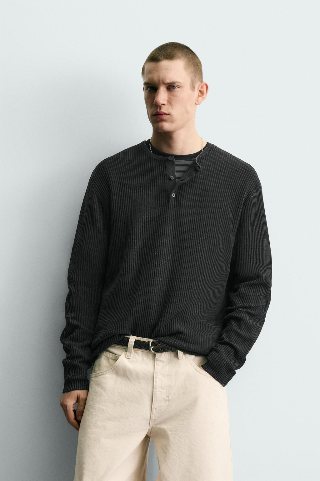 JERSEY ESTRUCTURA CUELLO PANADERA / Negro - Zara фото 2