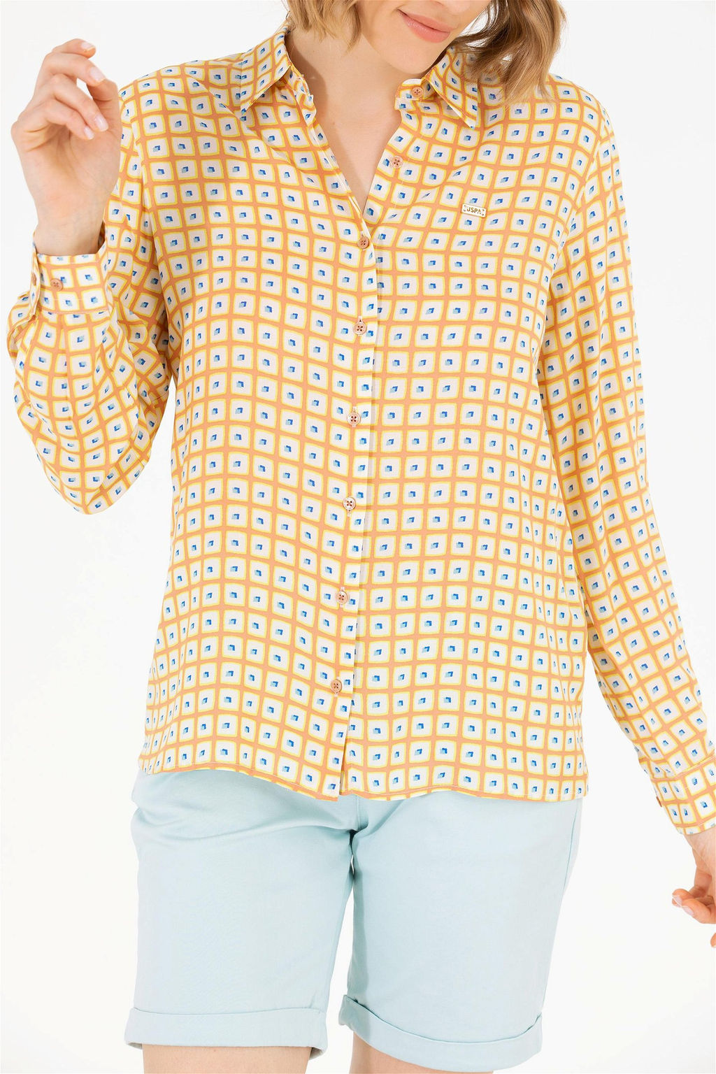 Женская рубашка лосося с длинным рукавом - U.s. polo assn фото 13