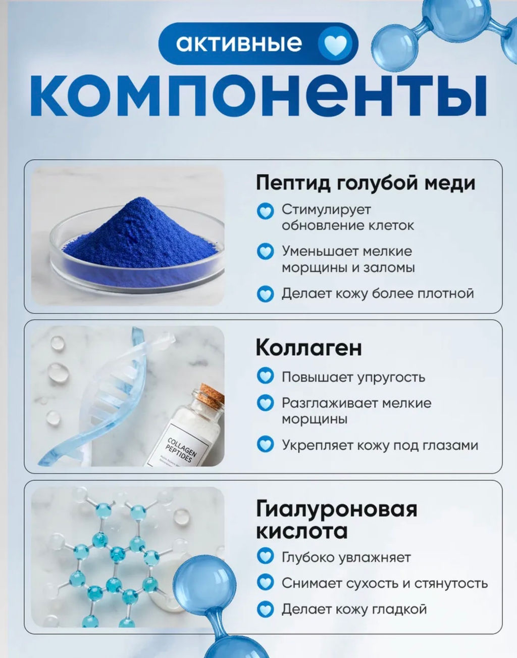 Увлажняющие патчи для глаз с коллагеном и пептидами меди - Sadoer фото 3