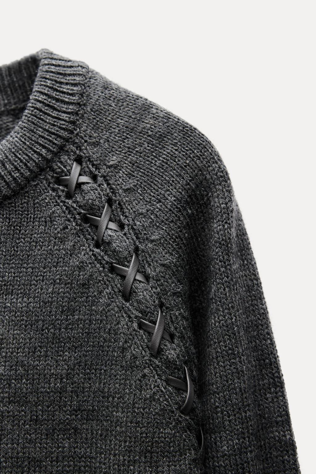 KNIT SWEATER WITH SHOULDER STRAPS - Zara фото 7