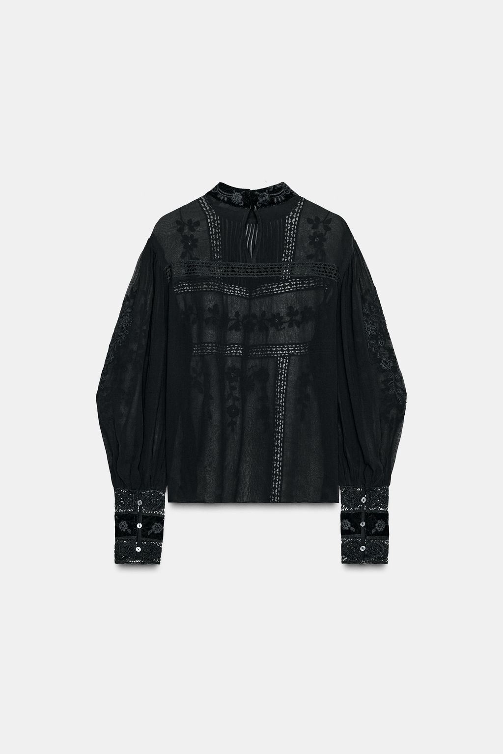 ZW COLLECTION VELVET LACE BLOUSE