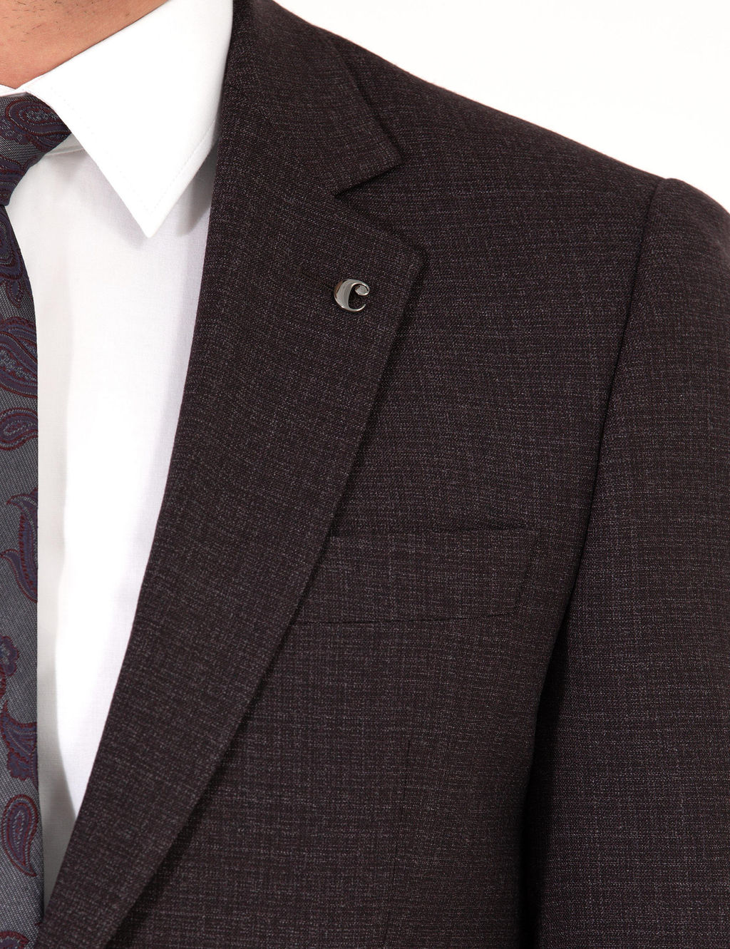 Бордово-красный приталенный костюм - Cacharel фото 7