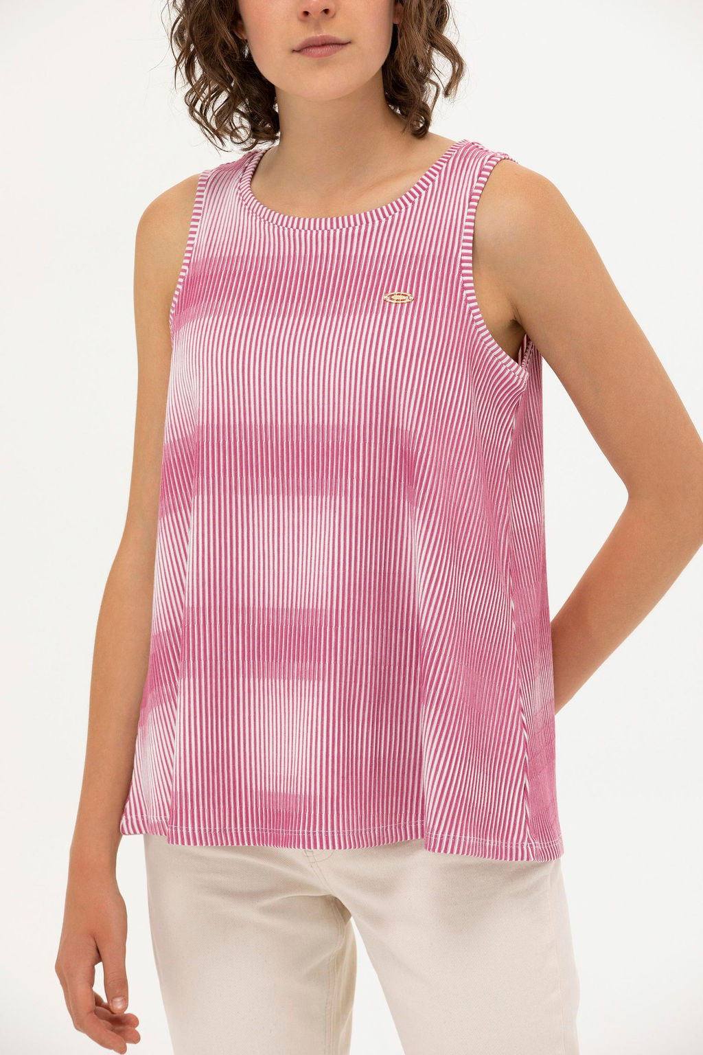 U. S. Polo Assn Женская розовая футболка без рукавов с круглым вырезом - U.s. polo assn фото 7