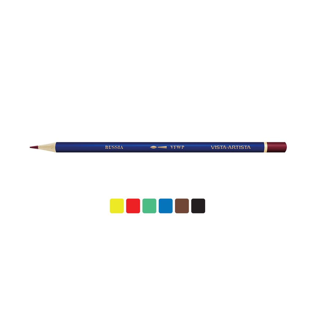 VISTA-ARTISTA Fine VFWPB-6 Акварельные карандаши набор заточенный 10 х 6 цв  фото 4