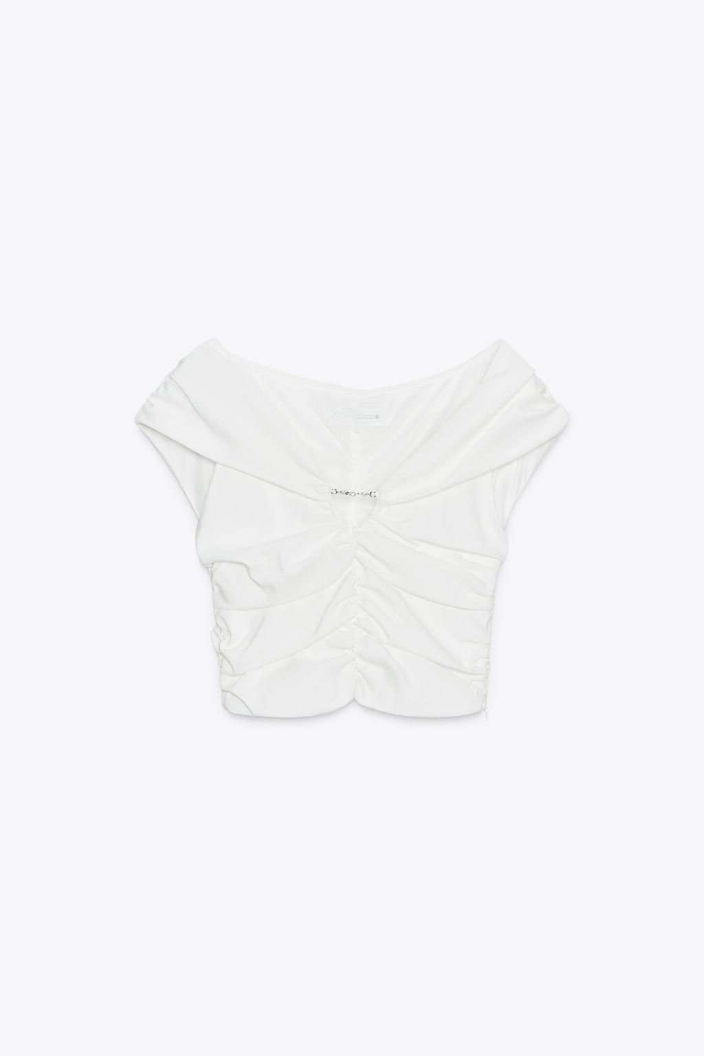 DRAPED CROP TOP - Zara фото 4