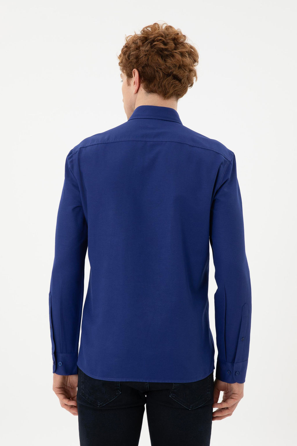 Мужская синяя длинная рубашка базовая рубашка скидка в корзине - U.s. polo assn фото 5