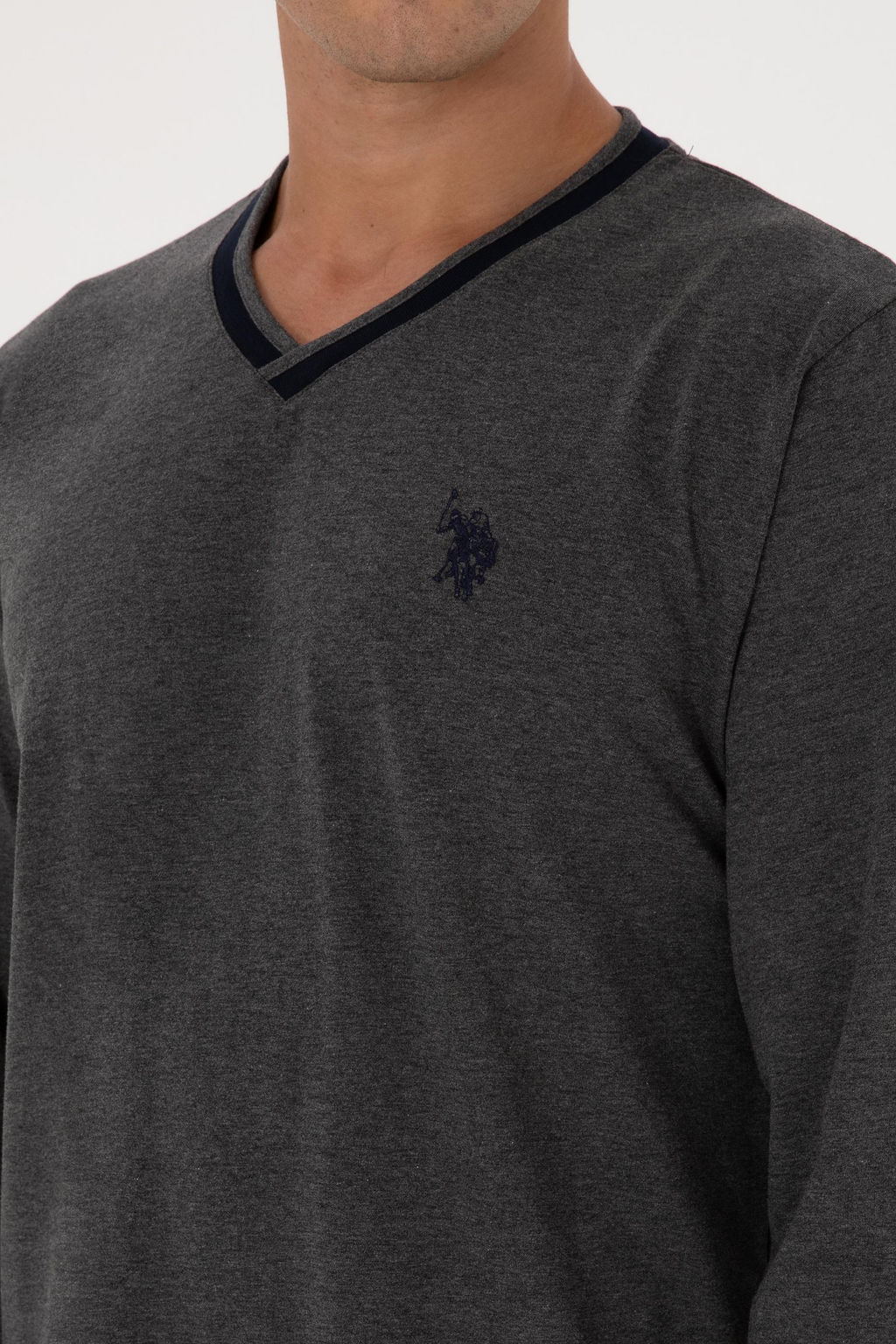 Erkek Antrasit Melanj Pijama Tak_m_ Sepette S_rpriz _ndirim - U.s. polo assn фото 7
