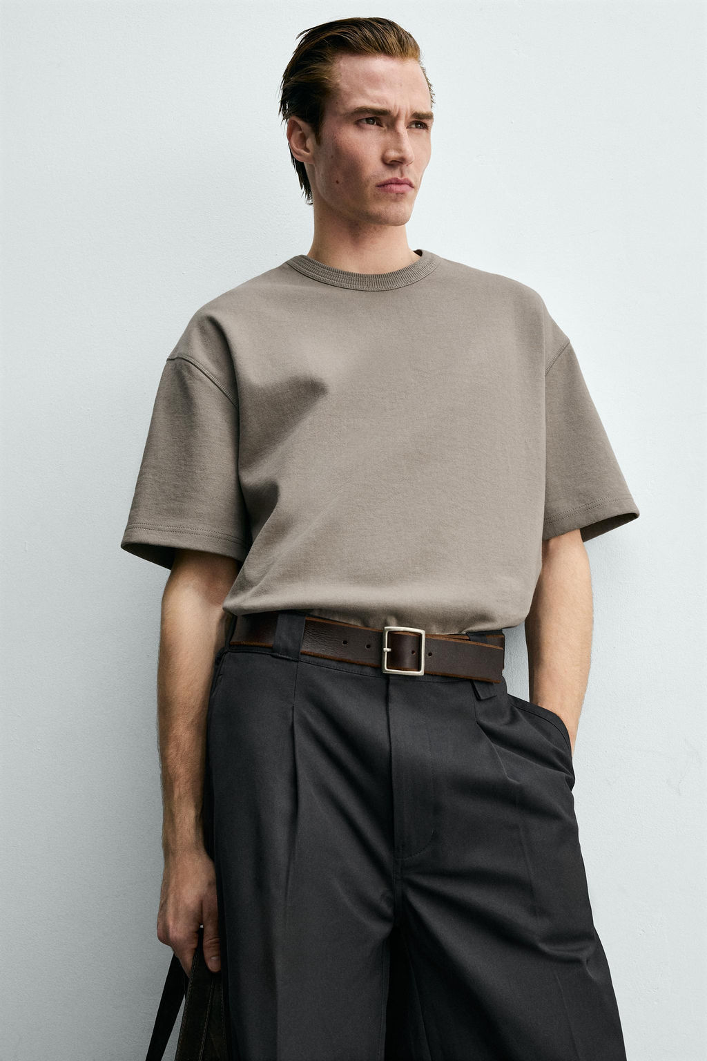 SUDADERA RELAXED FIT MANGA CORTA / Marr?n / Topo - Zara фото 6