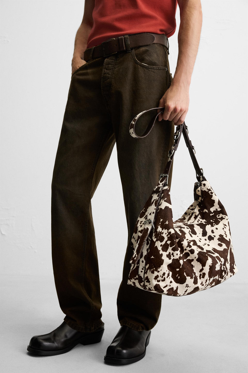 ANIMAL PRINT LEATHER TOTE BAG - Zara фото 2