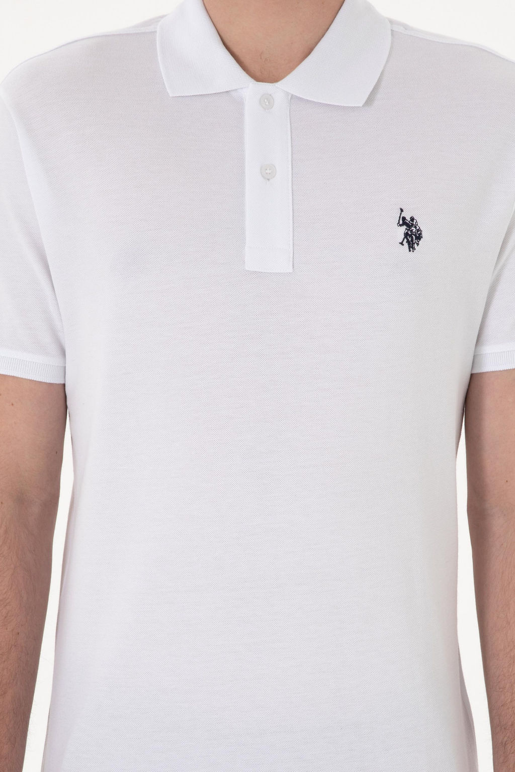 Erkek Slim Fit Polo Yaka Beyaz Basic Ti__rt Sepette S_rpriz _ndirim