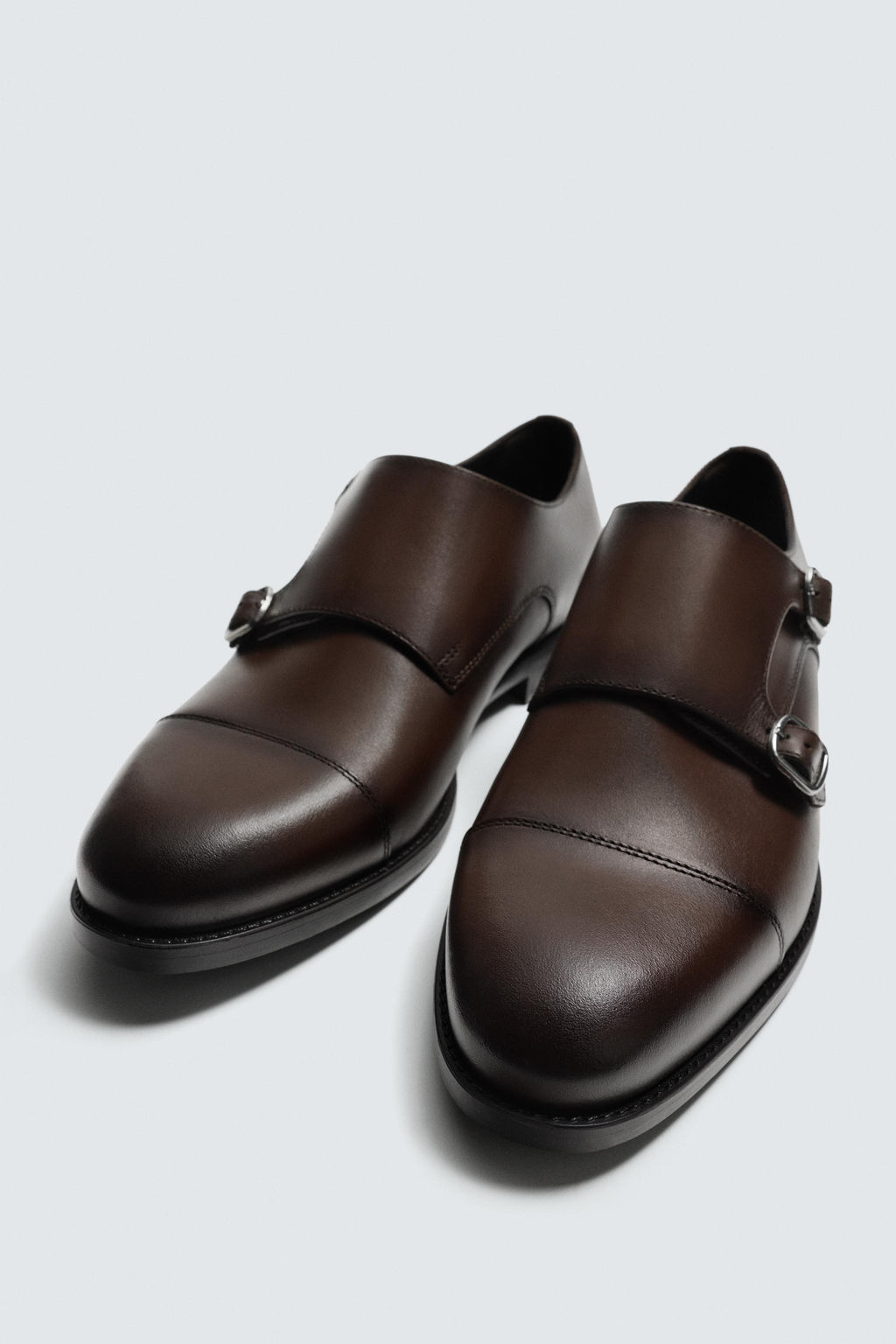 ZAPATO PIEL DOBLE HEBILLA / Marr?n - Zara фото 2
