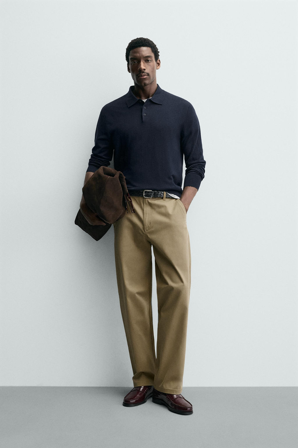 STRAIGHT-LEG CHINO TROUSERS - Zara фото 10