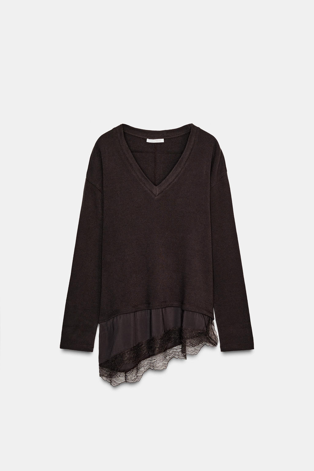 CONTRAST T-SHIRT WITH LACE - Zara фото 12