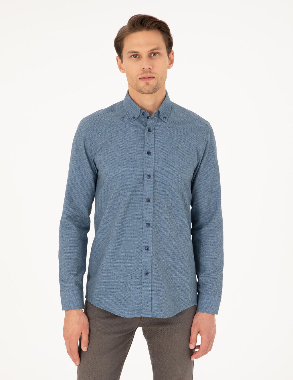 Mavi Slim Fit Uzun Kollu G_mlek