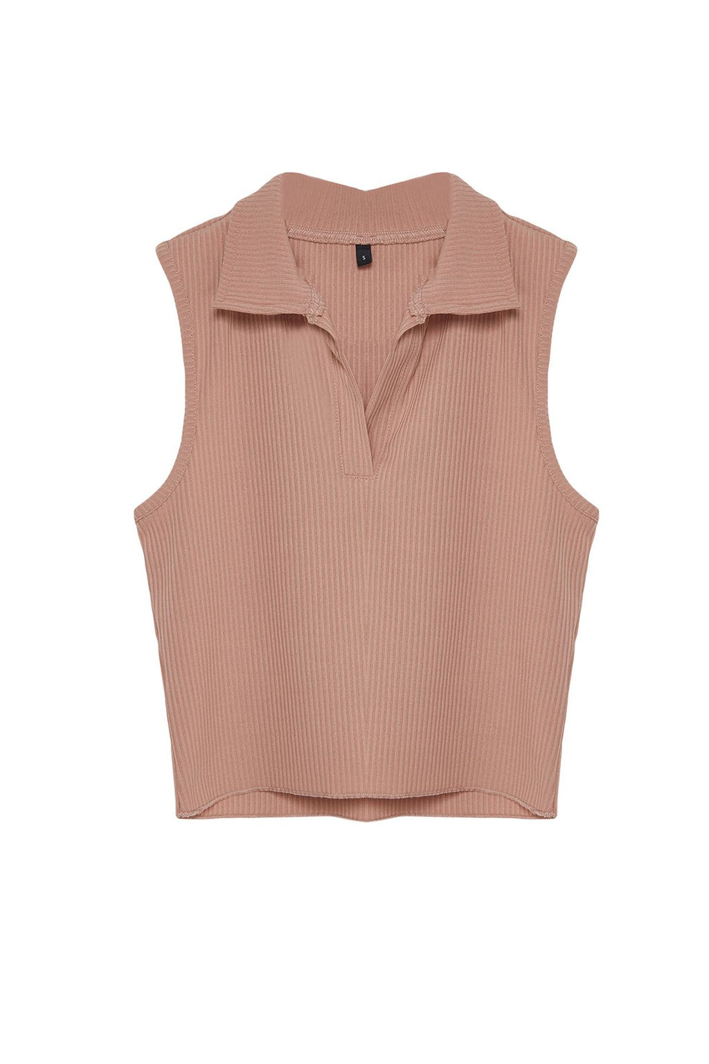 Vizon Polo Yaka Fitilli Orme Bluz TWOSS22BZ0335