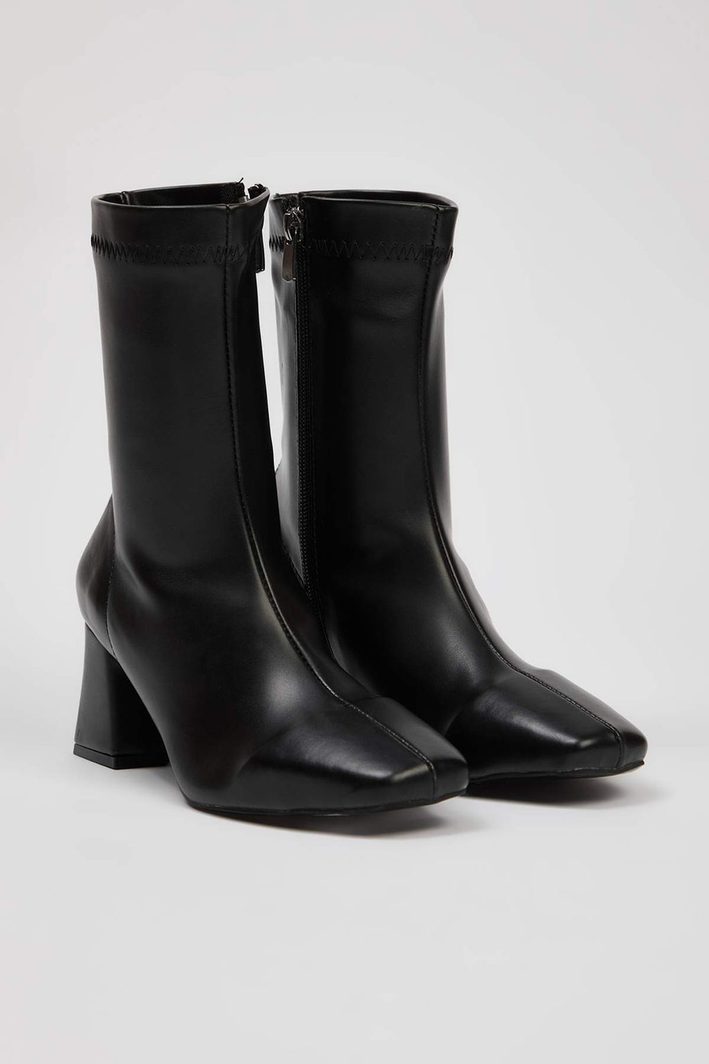 Siyah Strec Fermuarl? Kad?n Blok Topuklu Bot TAKAW26BO00002