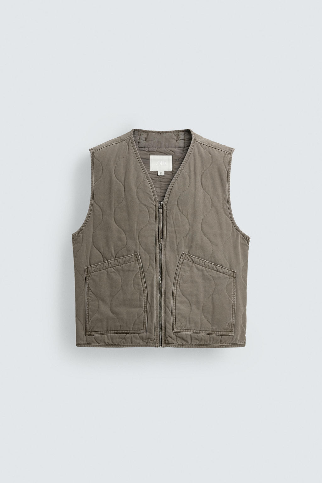 CHALECO LAVADO PESPUNTES / Khaki - Zara фото 8