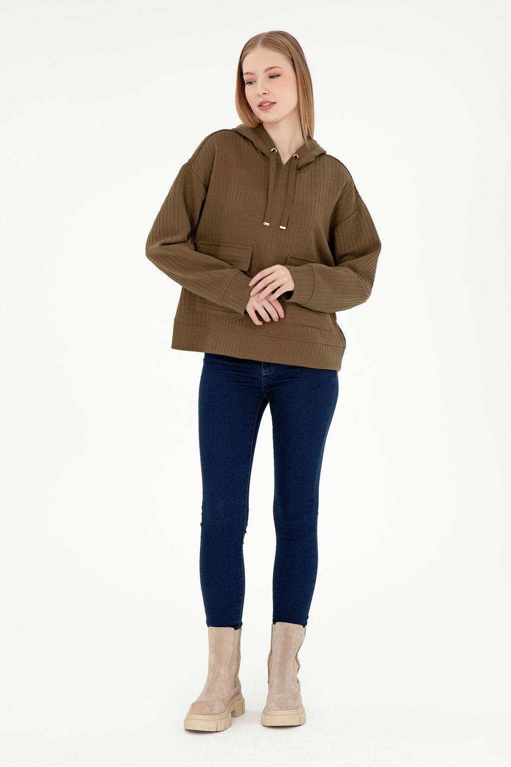 Женский свитшот цвета хаки Неожиданная скидка в корзине - U.s. polo assn фото 4