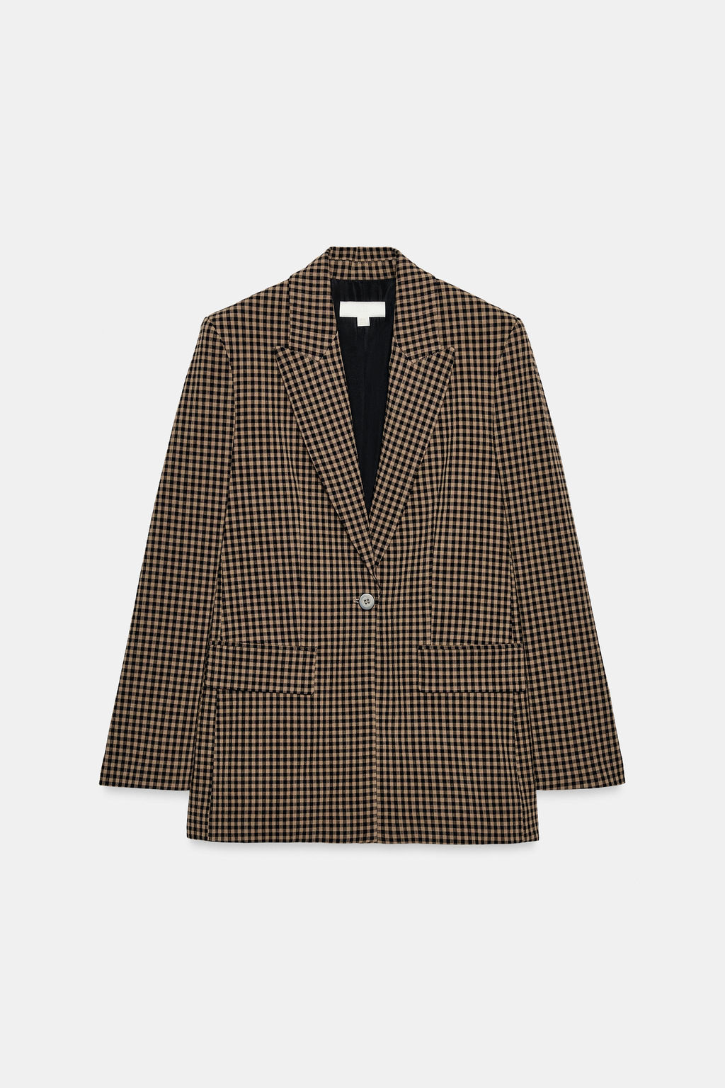 BLAZER OVERSIZE CUADRO VICHY / Beige-marro - Zara фото 7