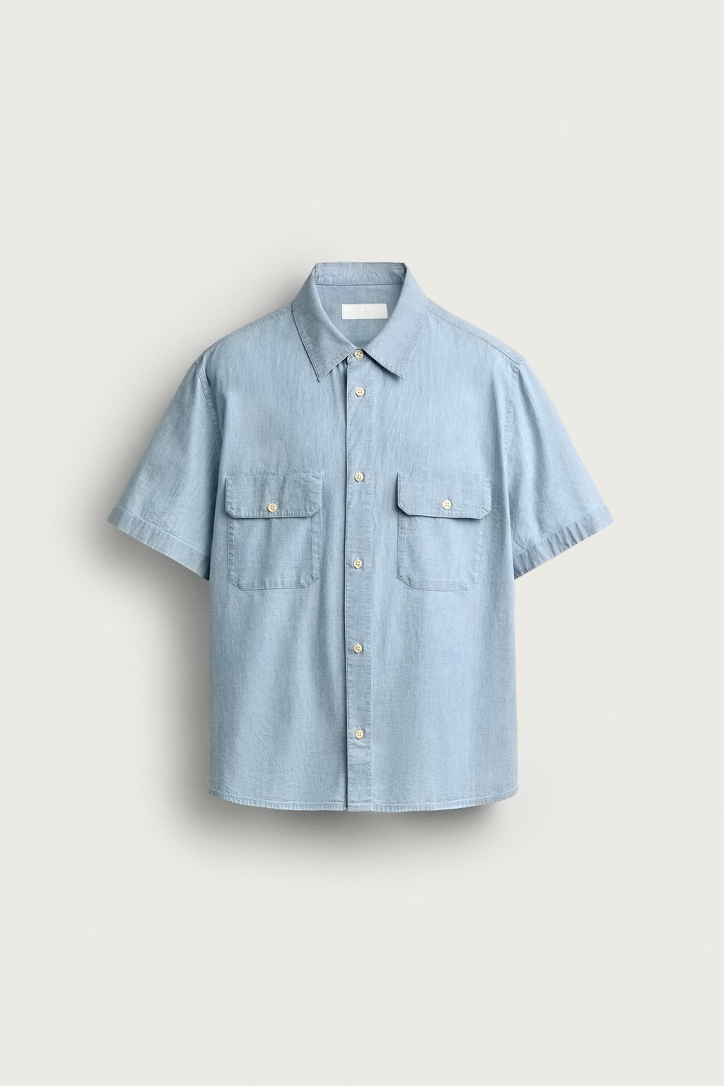 CAMISA CHAMBRAY BOLSILLOS / Azul claro - Zara фото 6
