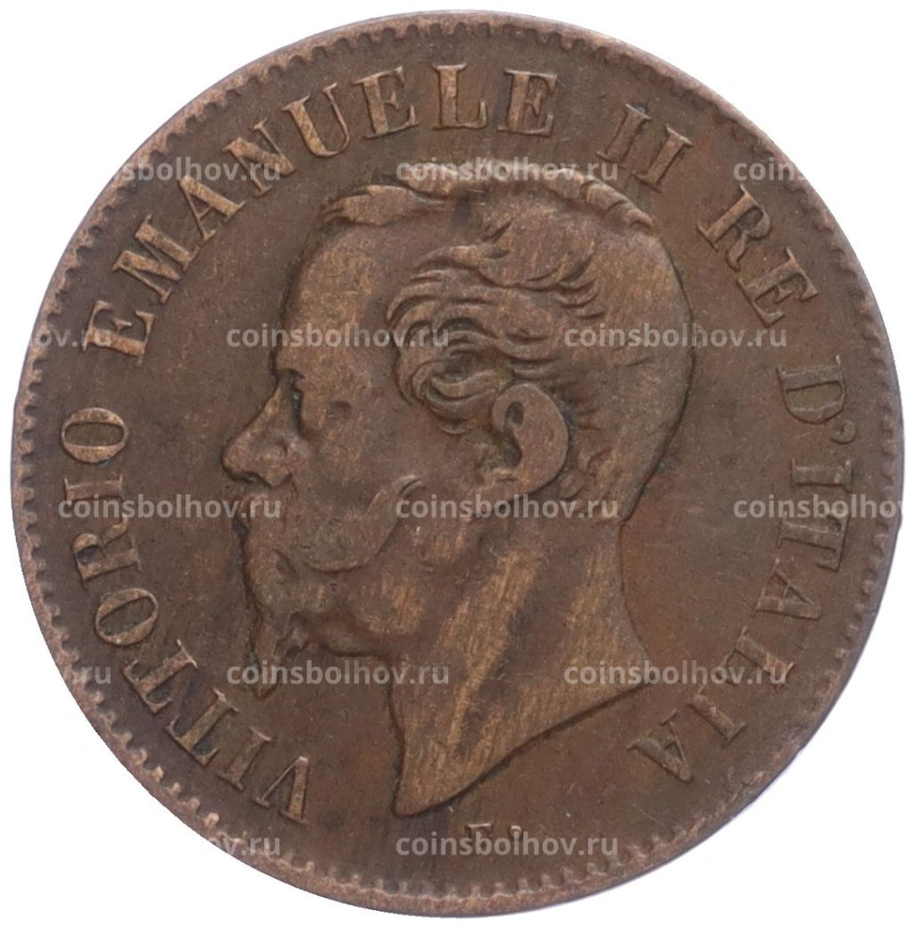 Монета 2 чентезимо 1867 года М Италия