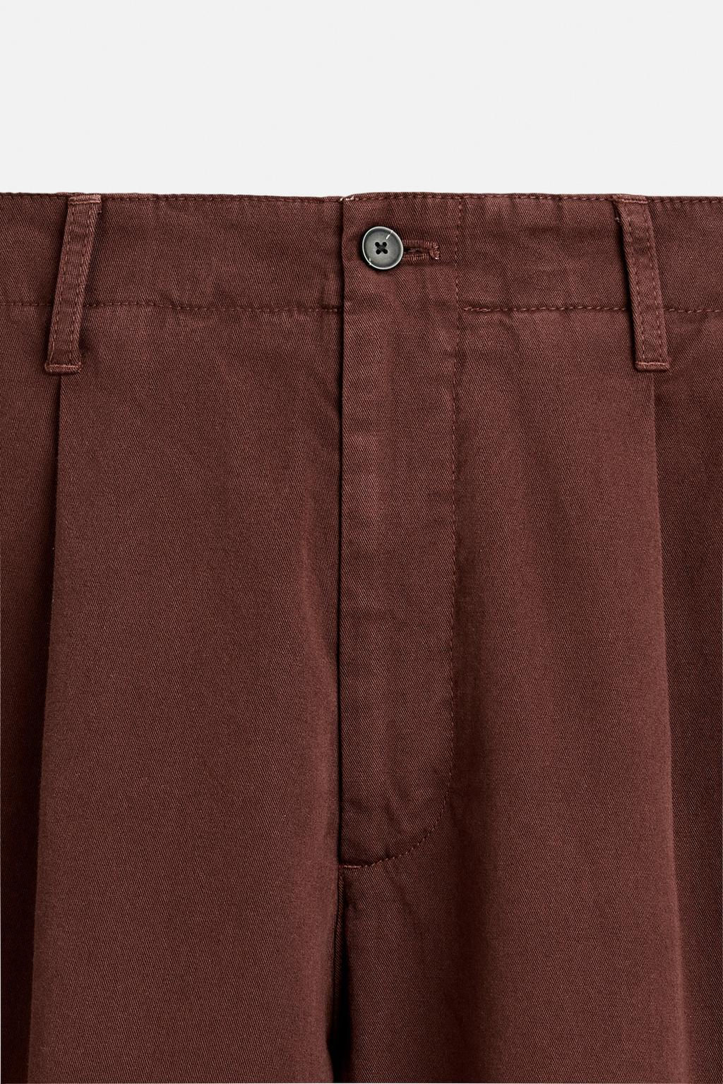 TWILL TEXTURED CHINO TROUSERS - Zara фото 8