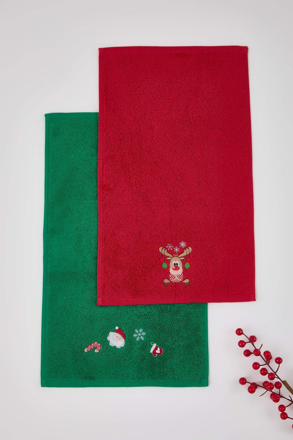 2li Yesil K?rm?z? Y?lbas? Nak?sl? Mutfak/El Havlusu 30x50cm TPHAW26MH00000 - Trendyolmilla фото 3
