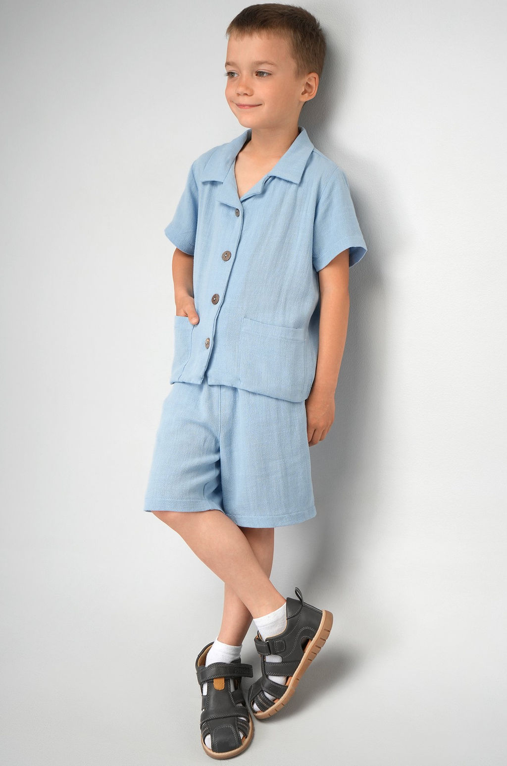 Льняной костюм для мальчика Happyfox