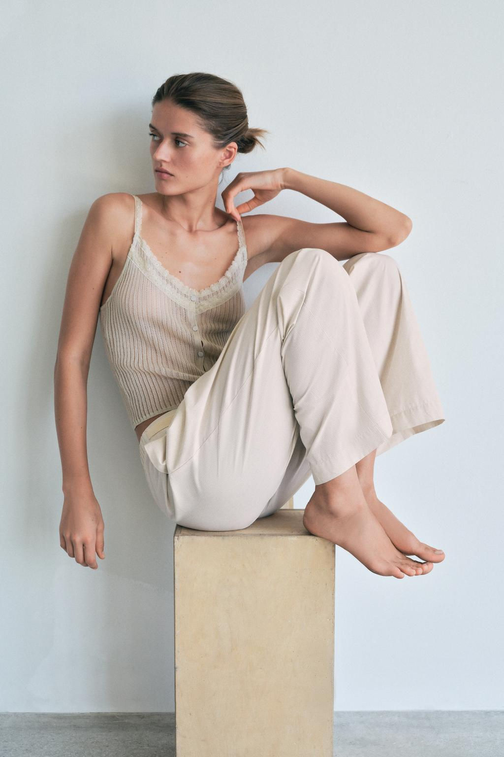 STRIPED POPLIN TROUSERS - Zara фото 2