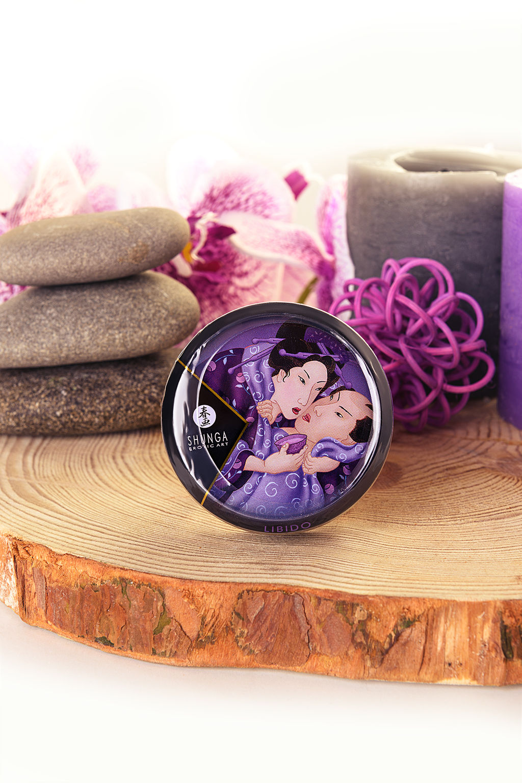 Массажное аромамасло в виде свечи Shunga Инстинкт влечения.Экзотические фрукты(Libido.Exotic), 30м