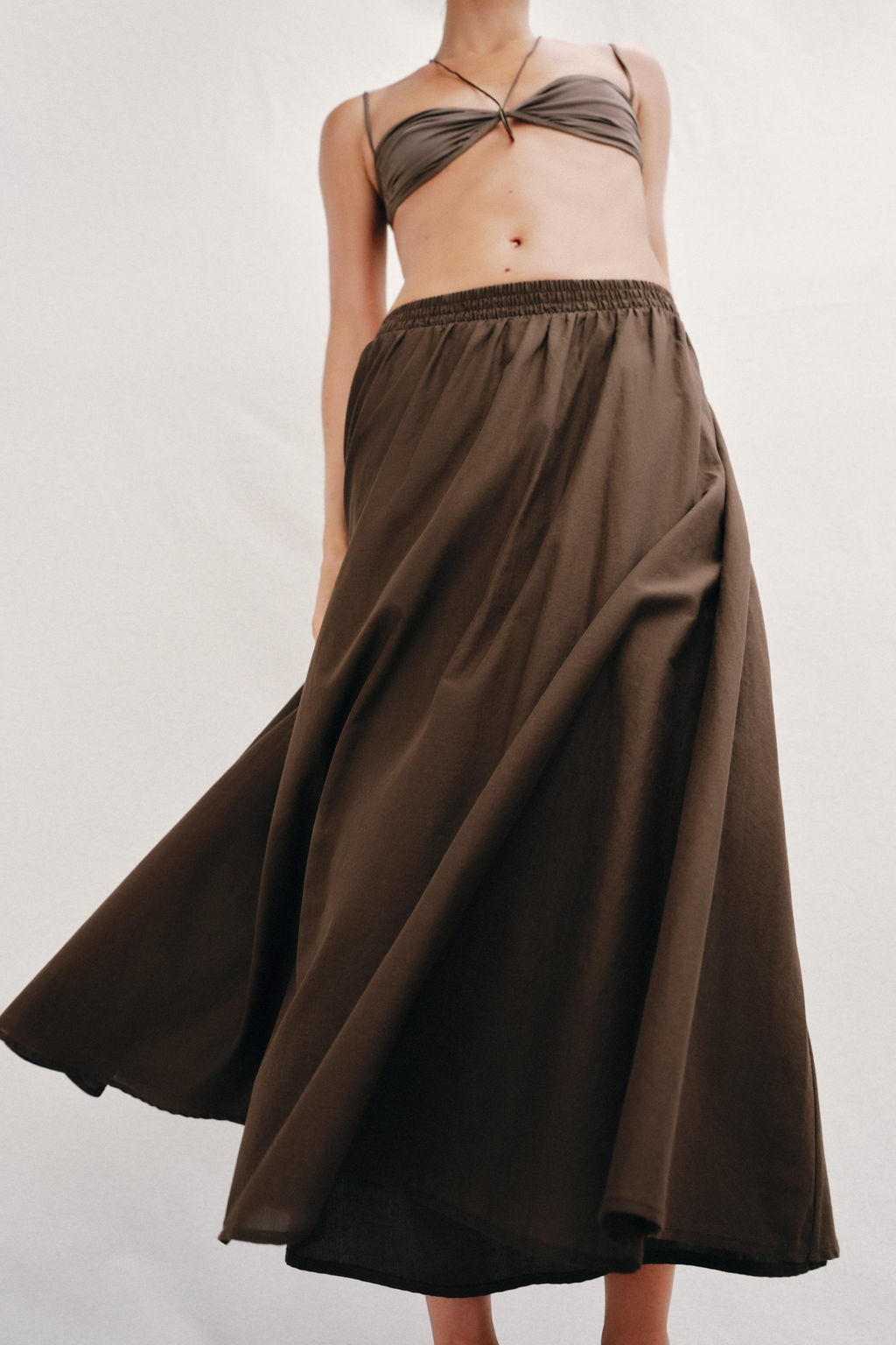 FALDA MIDI CAPA / Marr?n - Zara фото 2