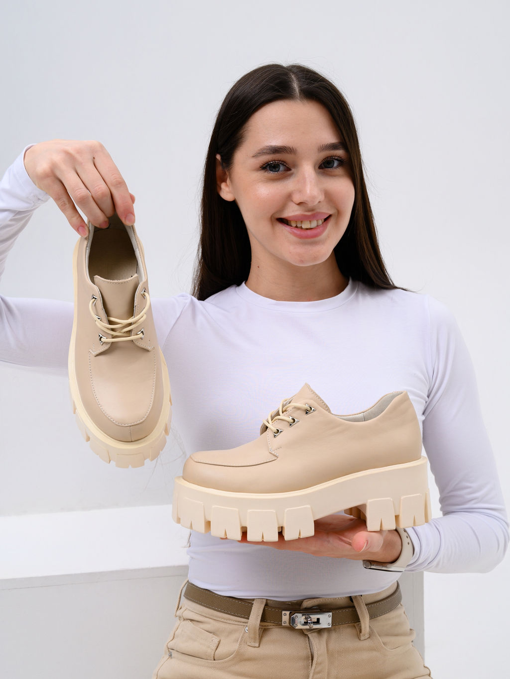 Туфли полуботинки 202.90200m.Бежевый