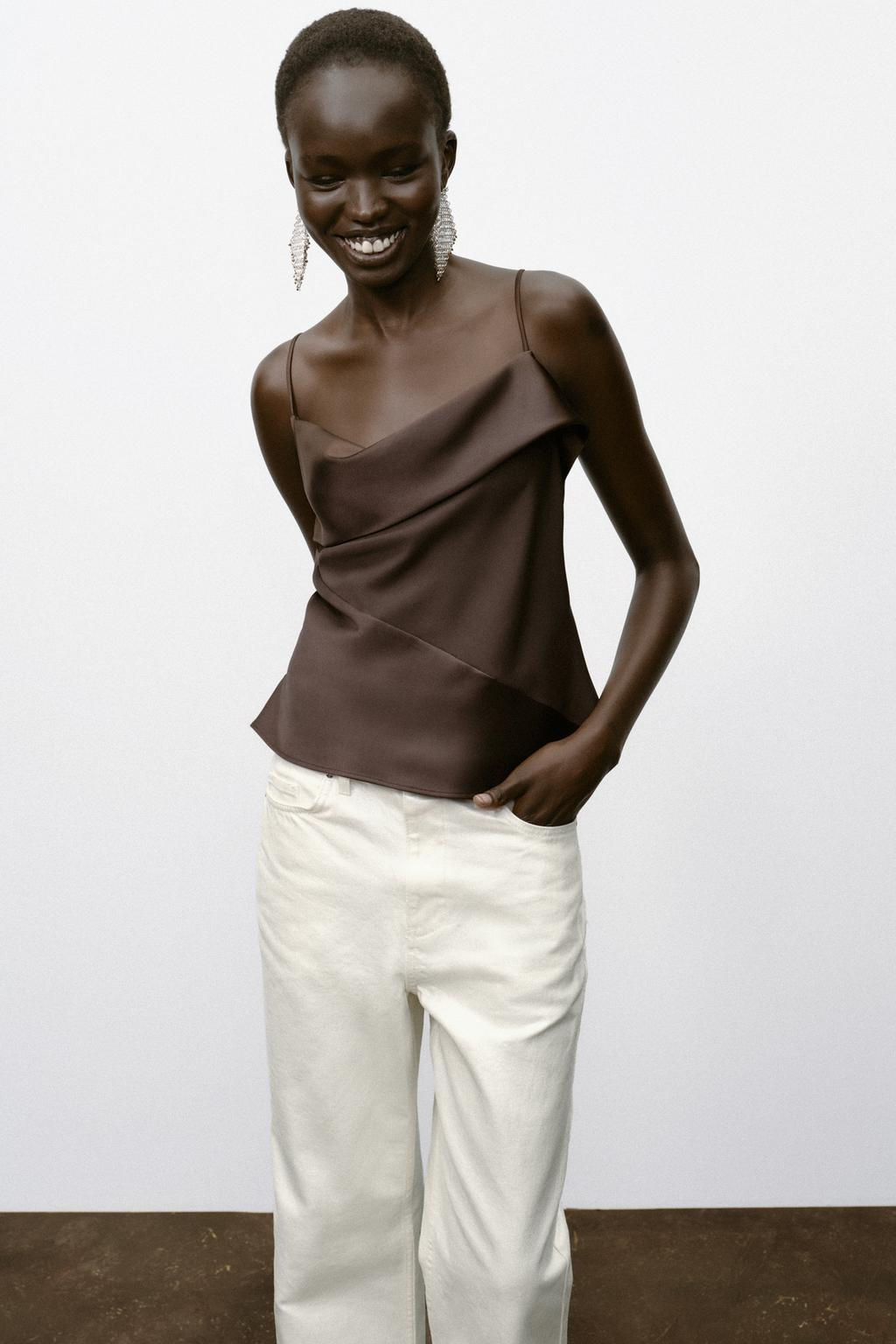 SATIN TRIM CAMISOLE TOP - Zara фото 3