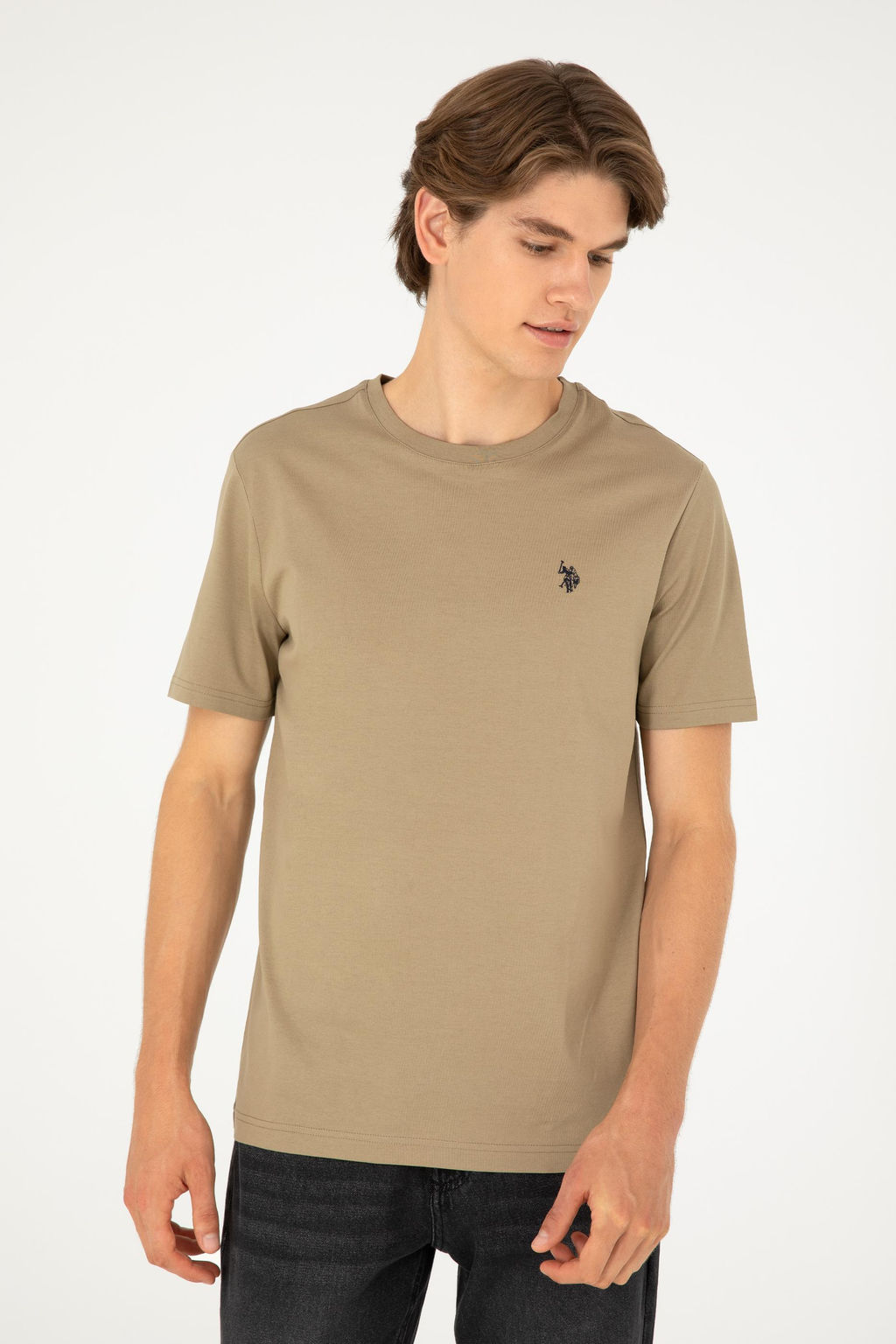 Мужская базовая футболка цвета хаки Неожиданная скидка в корзине - U.s. polo assn фото 9