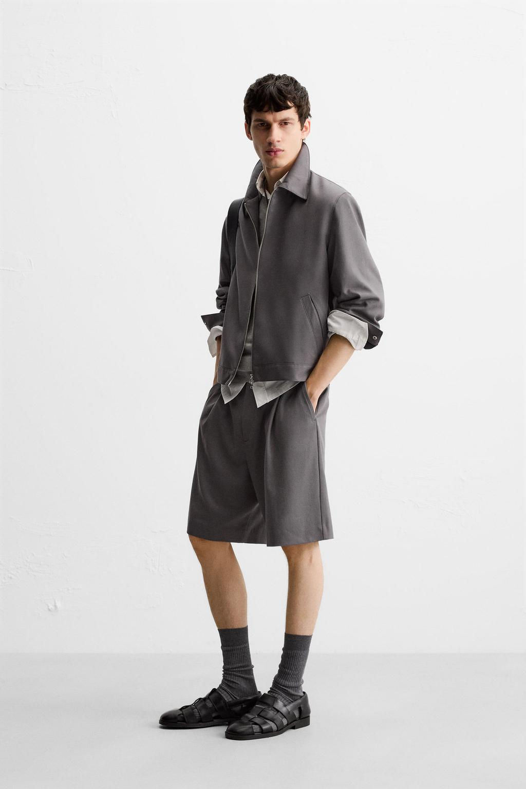 PLEATED RELAXED FIT BERMUDA SHORTS - Zara фото 14