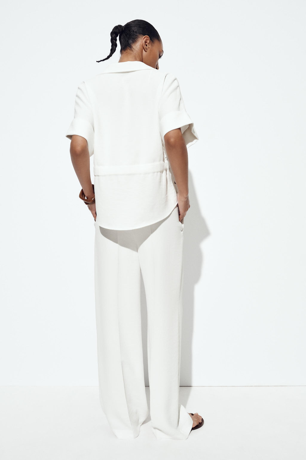 WIDE-LEG TROUSERS WITH ELASTIC WAIST - Zara фото 12