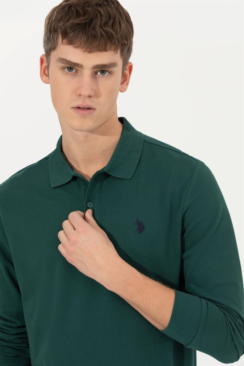 U. S. Polo Assn / Мужской зеленый базовый свитшот - U.s. polo assn фото 2