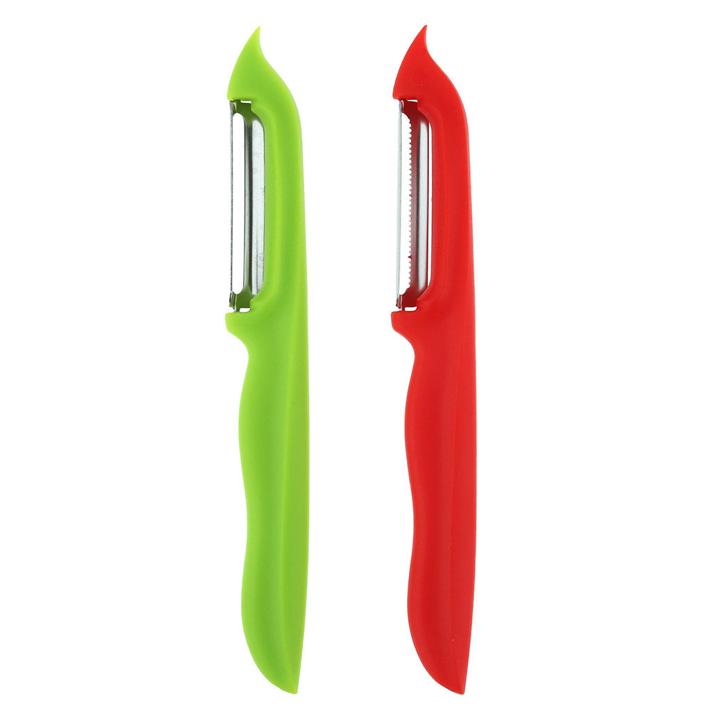 Овощечистка Палитра прямая, цветное пластмассовое основание микс 15,5х2х1,2см, набор 2 штуки, в блистере (Китай) - Домашняя Мода фото 2