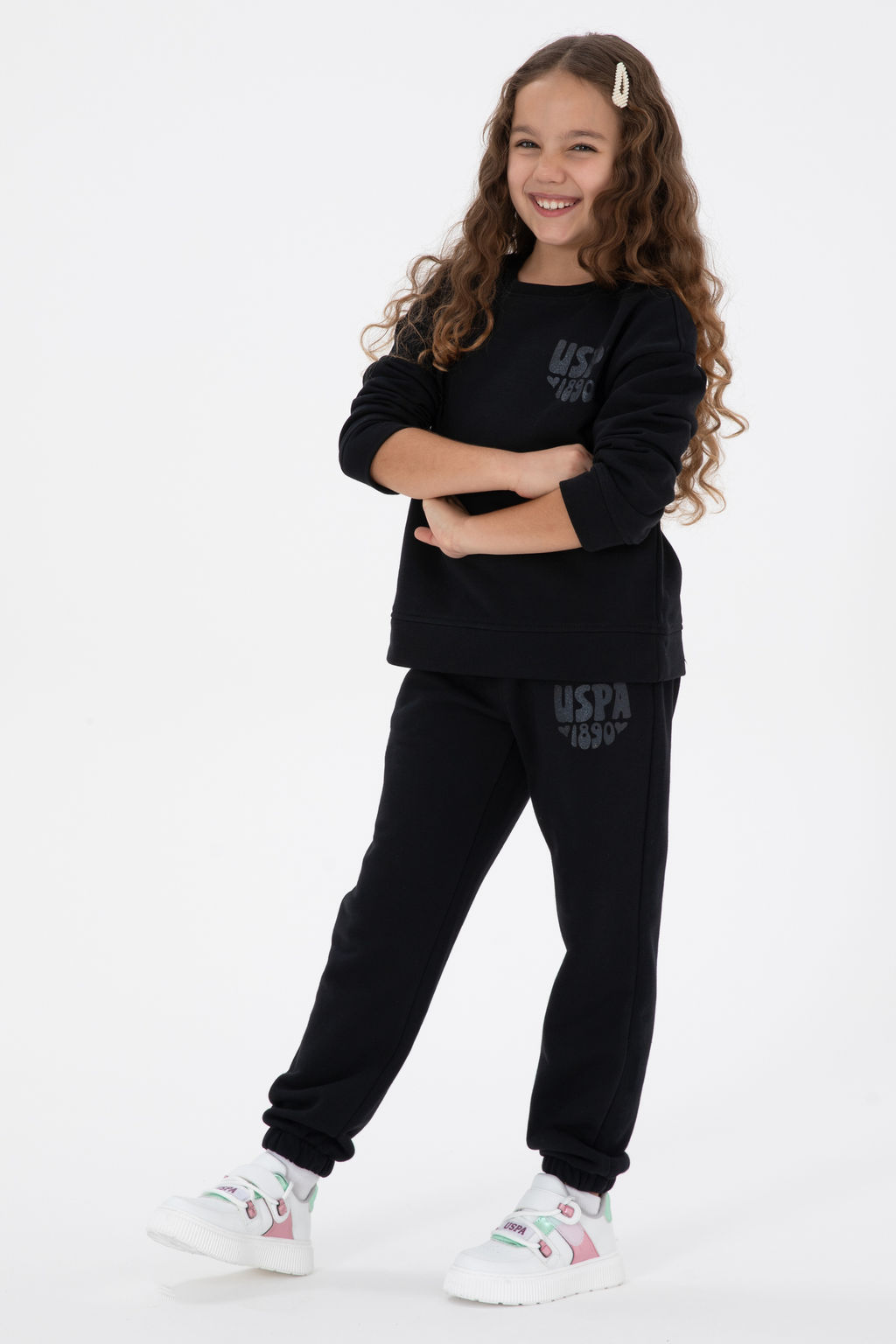 K_z _ocuk Siyah Simli Bask_ Detayl_ Jogger E_ofman Alt_ Sepette S_rpriz _ndirim - U.s. polo assn фото 5