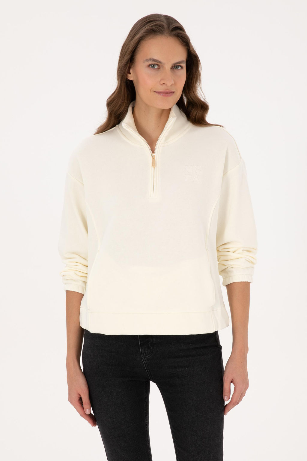 Kad_n Krem Sweatshirt - U.s. polo assn фото 3