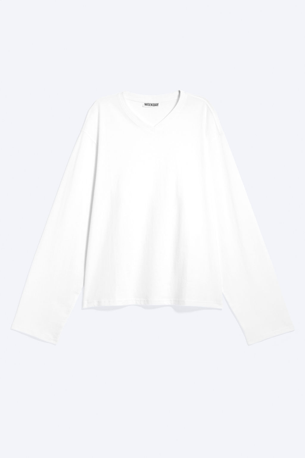 Camiseta boxy de cuello en V y manga larga - H&m фото 2