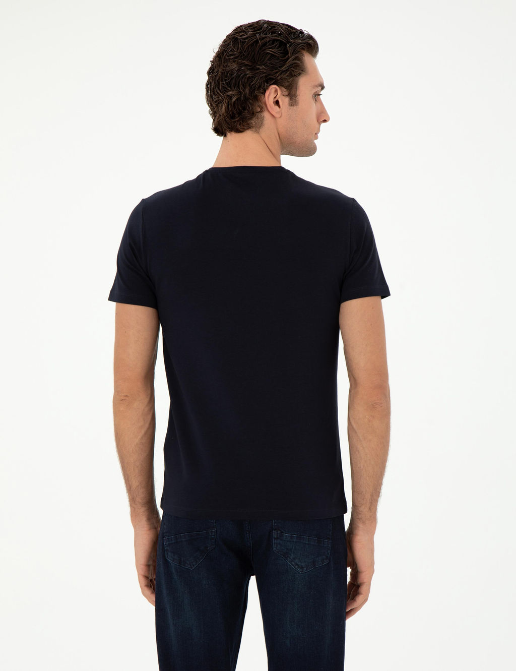 Темно -синий Slim Fit Basic T -For - Cacharel фото 5