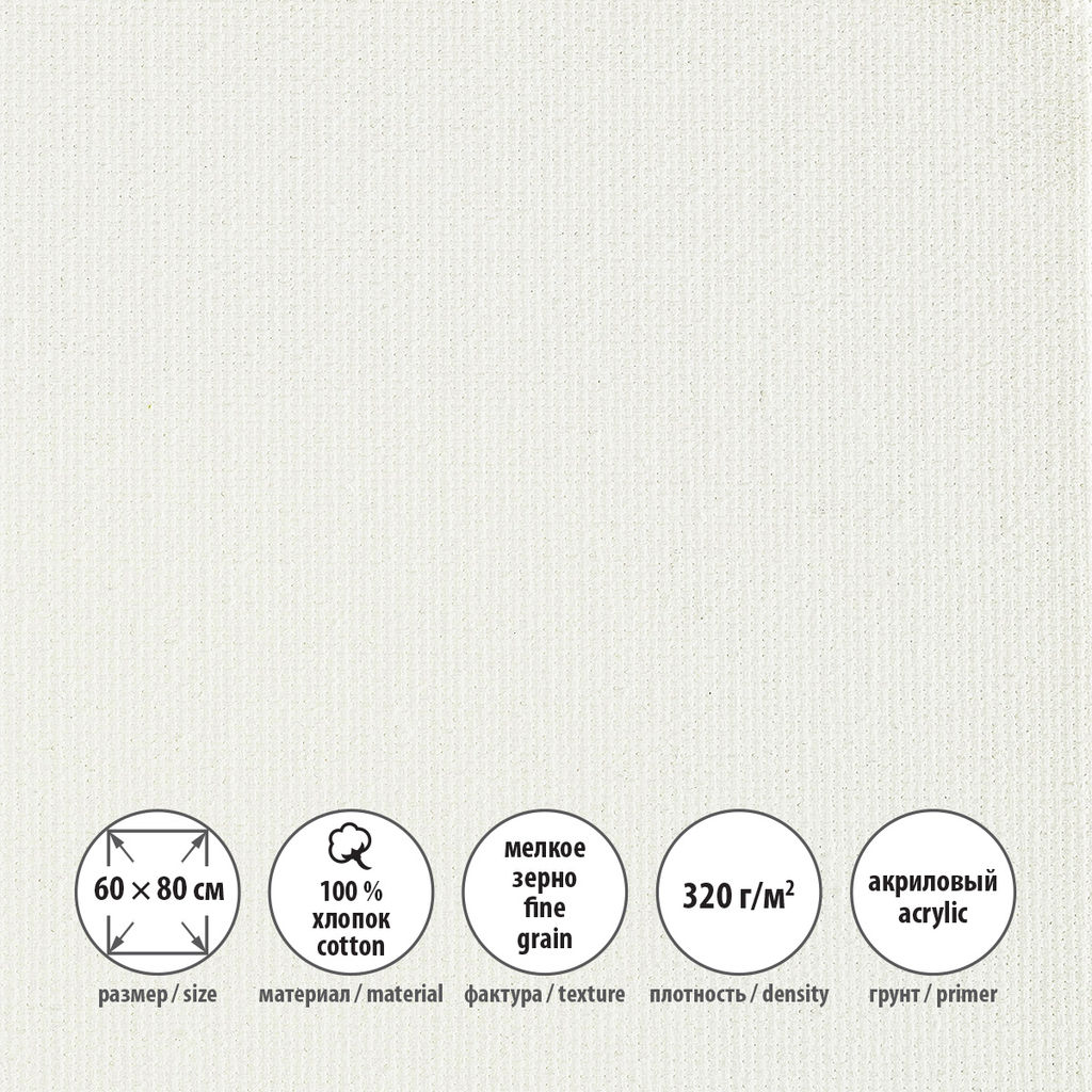 Холст грунтованный на подрамнике VISTA-ARTISTA ACFG-6080 100% хлопок 60 х 80 см 320 г/кв.м 2 шт Плещеевский мелкозернистый