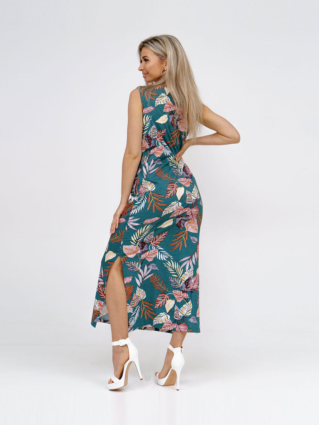 Сарафан женский, цвет голубой бордовый