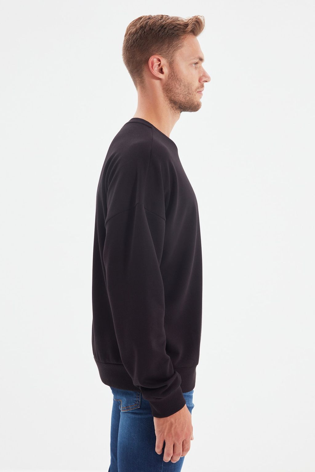 Siyah Oversize/Genis Kesim Sardonsuz Sweatshirt TMNAW22SW0612 - Trendyolmilla фото 5