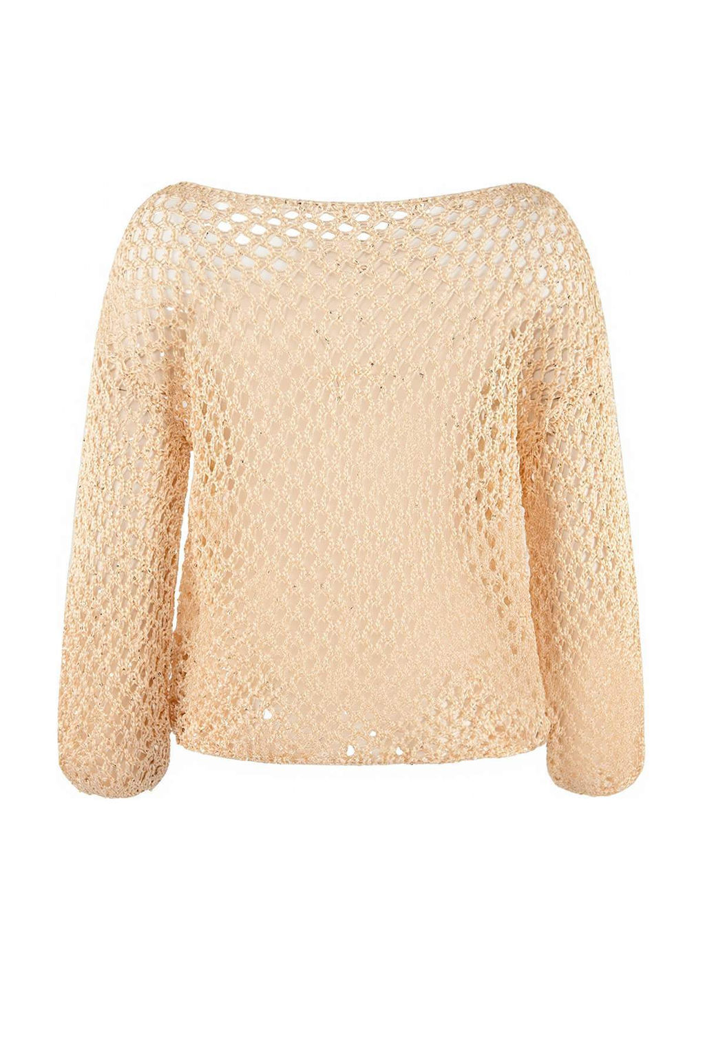 Alt?n Payetli Iplik Ajurlu Kay?k Yaka Triko Kazak TWOSS26KZ00005 - Trendyolmilla фото 3