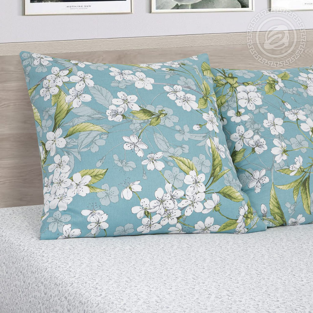 Постельное бельё Вишневый сад (бязь премиум) Евро/Пододеяльник: 1 шт. - 215*200; Простыня: 1 шт. - 220*240; Наволочка: 2 шт. - 70*70; Премиум