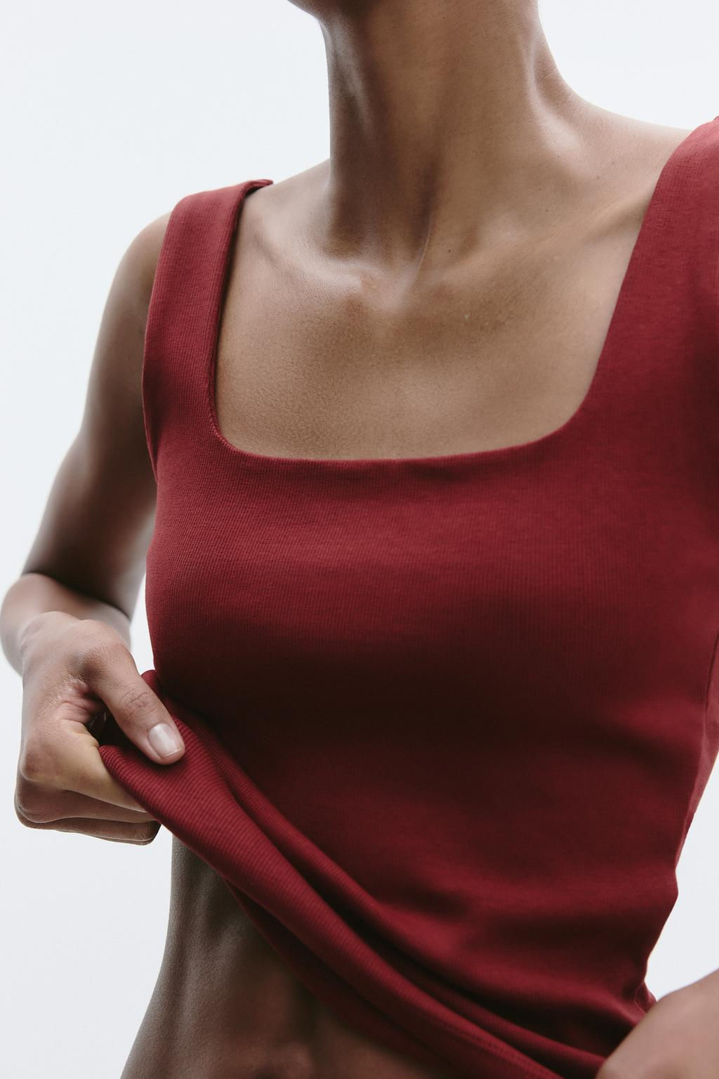 WIDE STRAP VEST TOP - Zara фото 16