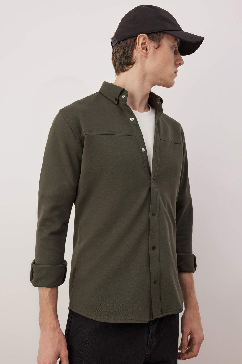 Antrasit Regular Fit Dokulu Erkek Gomlek TMNAW26GO00023 - Trendyolmilla фото 9